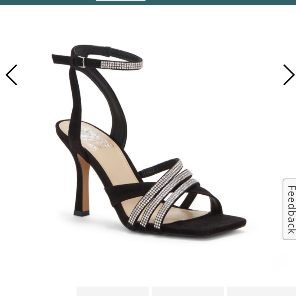 NWT VINCE CAMUTO, BREVERN SUEDE AND CRYSTAL SANDALS. SIZE 5